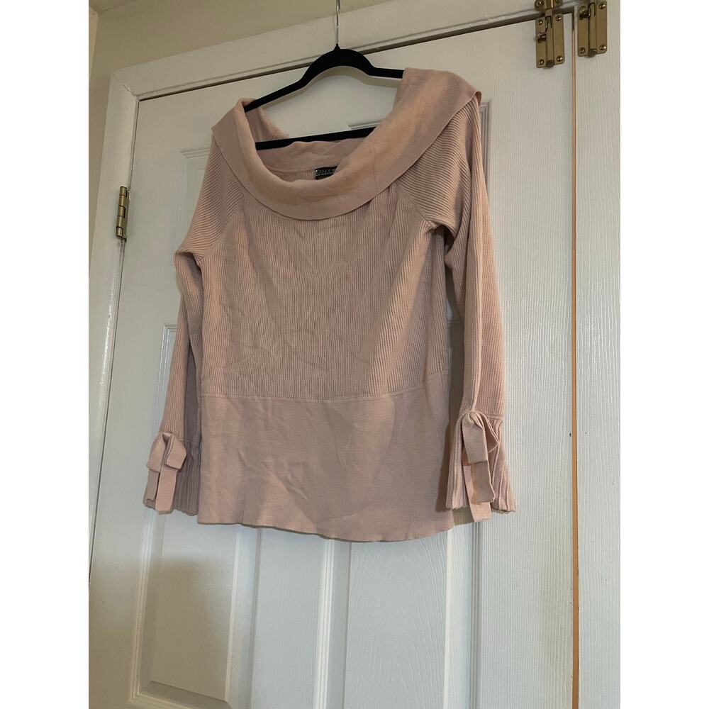 7th Ave. Pink long bell sleeve soft girl sweater size XL